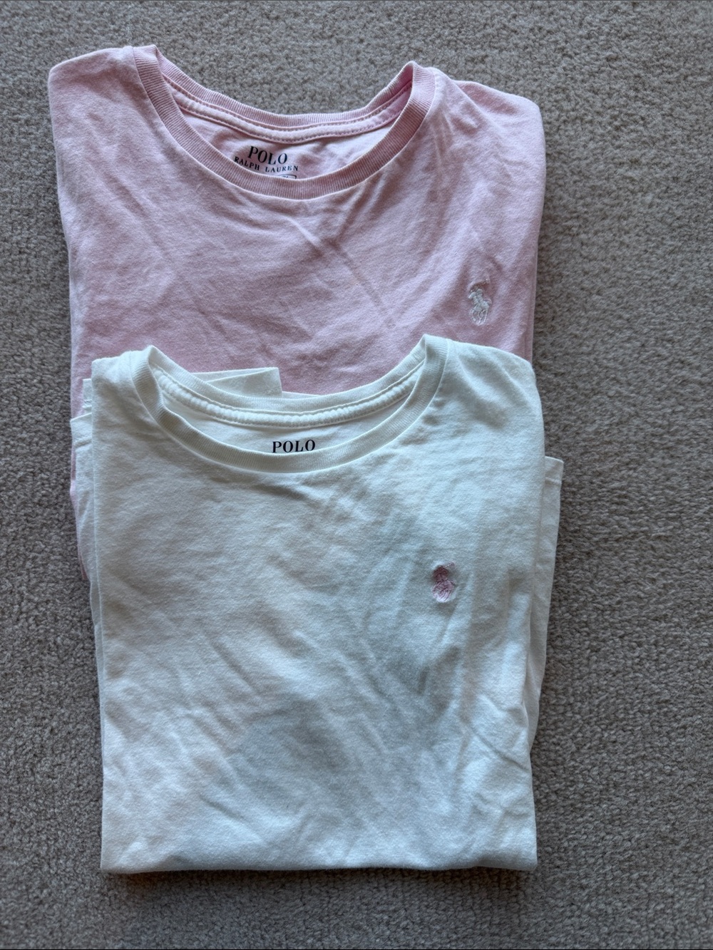 Polo by Ralph Lauren Kids Short-Sleeve Tees — Light Pink & White